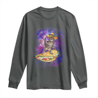 Funny Cinco De Mayo Cat Long Sleeve Shirt Astronaut Kitten Flying A Taco