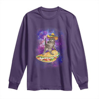 Funny Cinco De Mayo Cat Long Sleeve Shirt Astronaut Kitten Flying A Taco