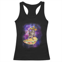 Funny Cinco De Mayo Cat Racerback Tank Top Astronaut Kitten Flying A Taco
