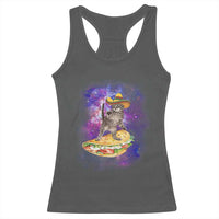 Funny Cinco De Mayo Cat Racerback Tank Top Astronaut Kitten Flying A Taco