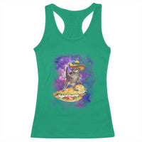Funny Cinco De Mayo Cat Racerback Tank Top Astronaut Kitten Flying A Taco