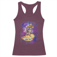 Funny Cinco De Mayo Cat Racerback Tank Top Astronaut Kitten Flying A Taco
