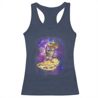 Funny Cinco De Mayo Cat Racerback Tank Top Astronaut Kitten Flying A Taco