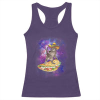Funny Cinco De Mayo Cat Racerback Tank Top Astronaut Kitten Flying A Taco