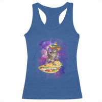 Funny Cinco De Mayo Cat Racerback Tank Top Astronaut Kitten Flying A Taco