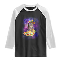 Funny Cinco De Mayo Cat Raglan Shirt Astronaut Kitten Flying A Taco