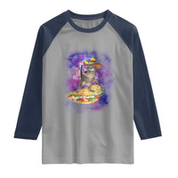 Funny Cinco De Mayo Cat Raglan Shirt Astronaut Kitten Flying A Taco