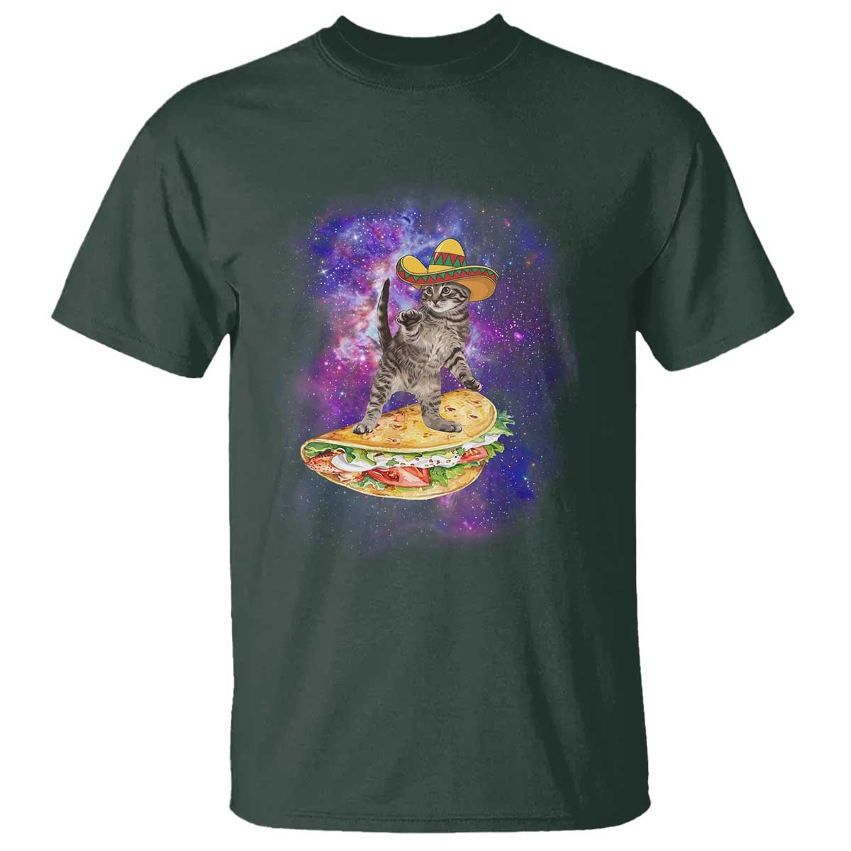 Funny Cinco De Mayo Cat T Shirt Astronaut Kitten Flying A Taco