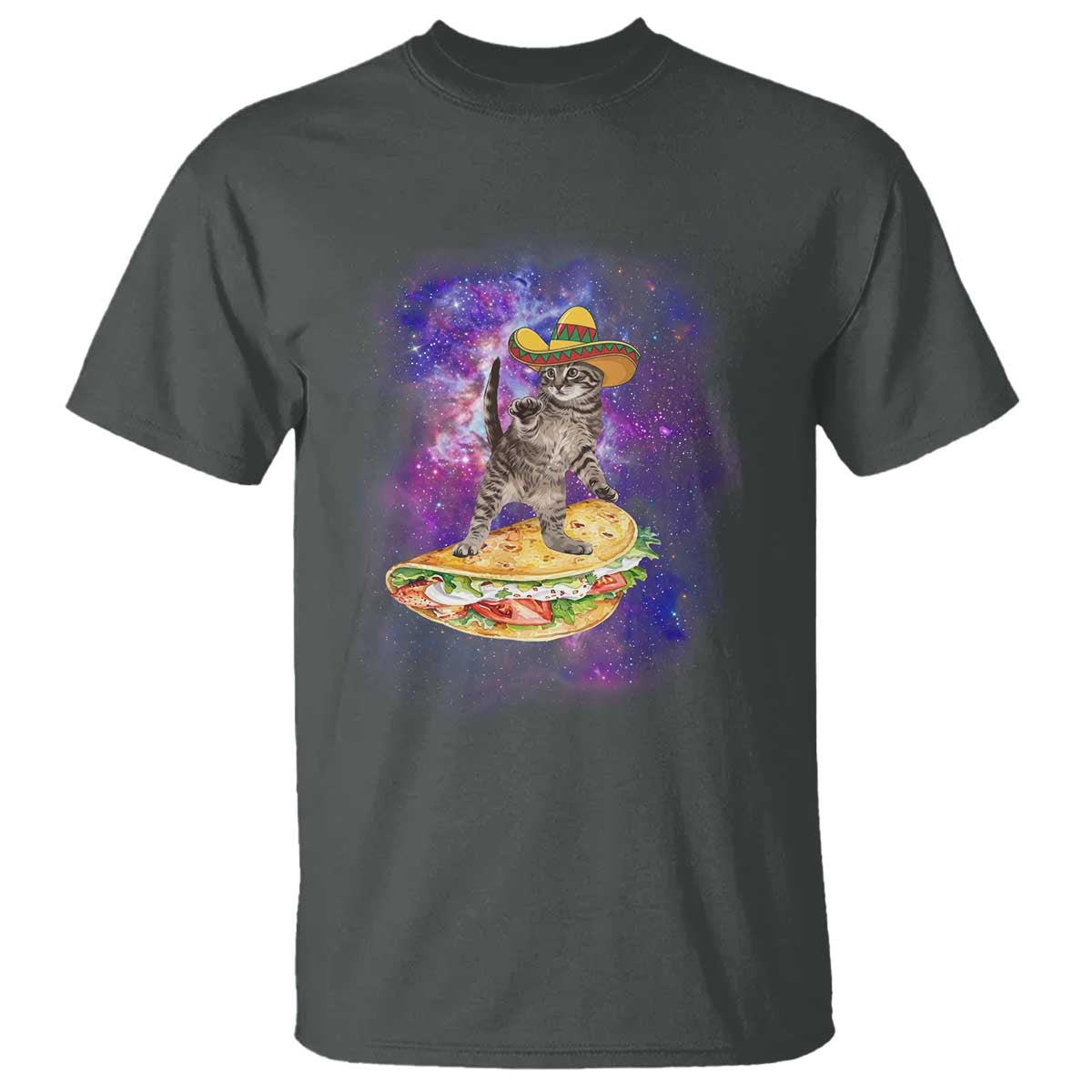 Funny Cinco De Mayo Cat T Shirt Astronaut Kitten Flying A Taco