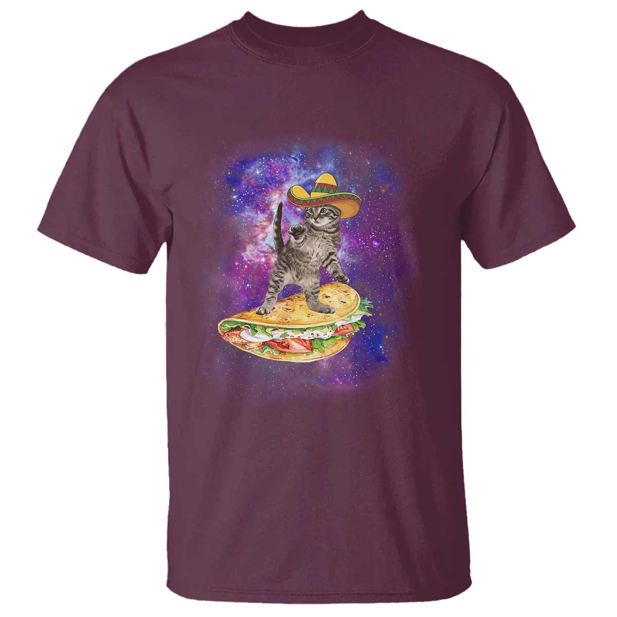 Funny Cinco De Mayo Cat T Shirt Astronaut Kitten Flying A Taco