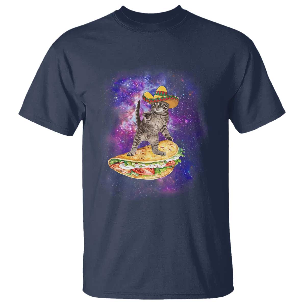Funny Cinco De Mayo Cat T Shirt Astronaut Kitten Flying A Taco