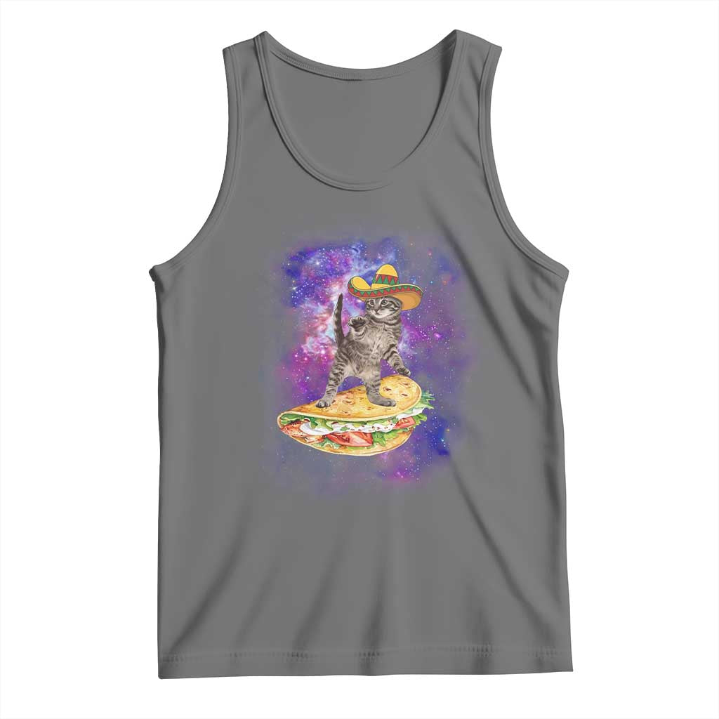 Funny Cinco De Mayo Cat Tank Top Astronaut Kitten Flying A Taco