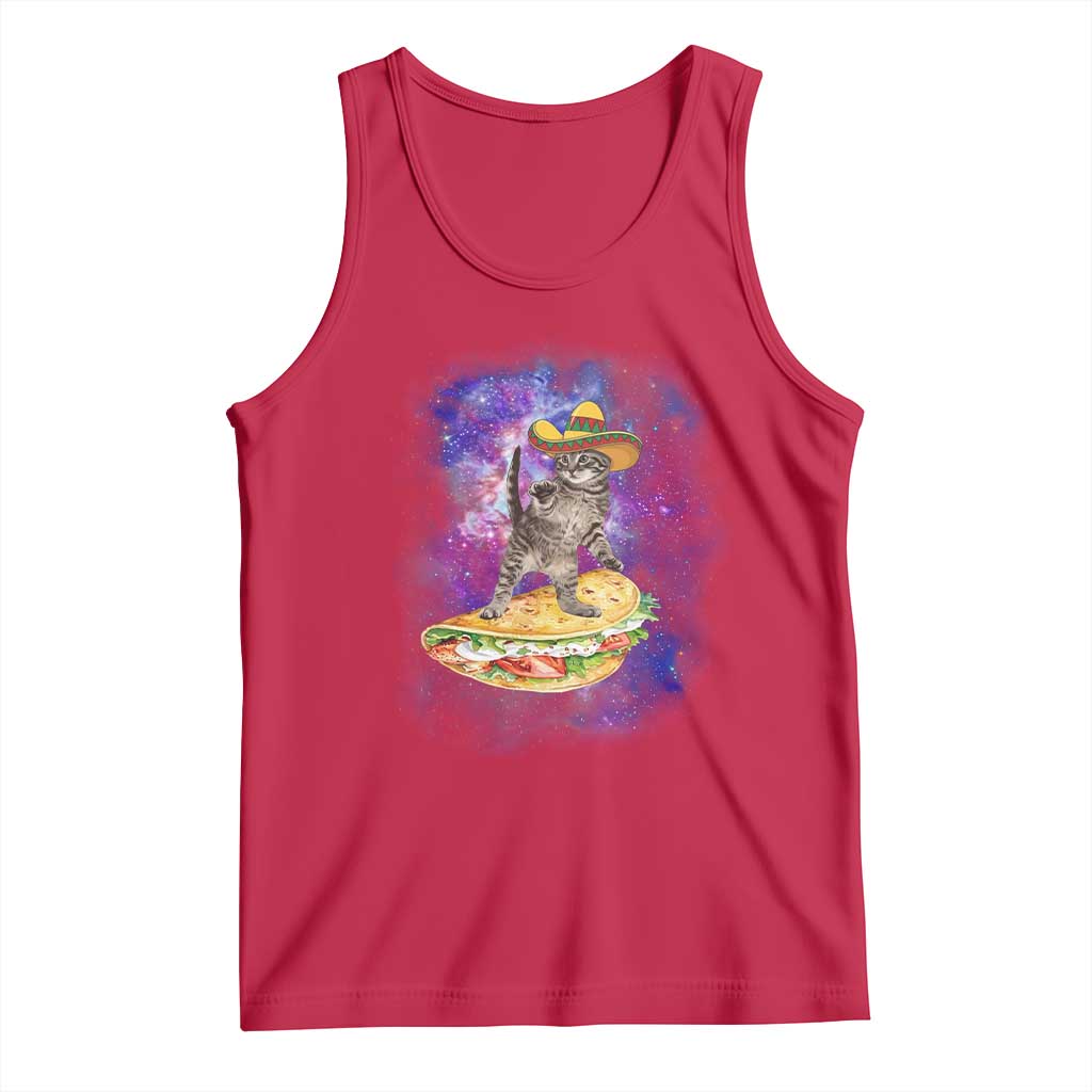 Funny Cinco De Mayo Cat Tank Top Astronaut Kitten Flying A Taco
