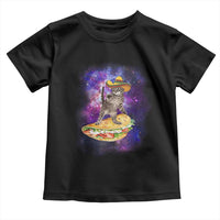 Funny Cinco De Mayo Cat Toddler T Shirt Astronaut Kitten Flying A Taco