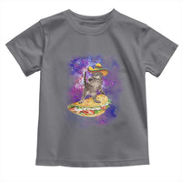 Funny Cinco De Mayo Cat Toddler T Shirt Astronaut Kitten Flying A Taco