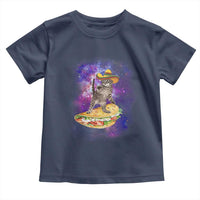 Funny Cinco De Mayo Cat Toddler T Shirt Astronaut Kitten Flying A Taco