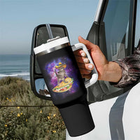 Funny Cinco De Mayo Cat Tumbler With Handle Astronaut Kitten Flying A Taco
