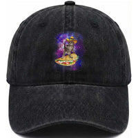 Funny Cinco De Mayo Cat Washed Cotton Baseball Cap Astronaut Kitten Flying A Taco