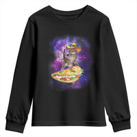 Funny Cinco De Mayo Cat Youth Sweatshirt Astronaut Kitten Flying A Taco