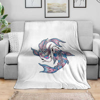 Transgender Ally Koi Fish Throw Blanket Funny Japanese Art Graphic