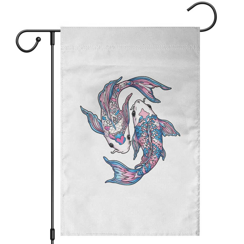 Transgender Ally Koi Fish Garden Flag Funny Japanese Art Graphic