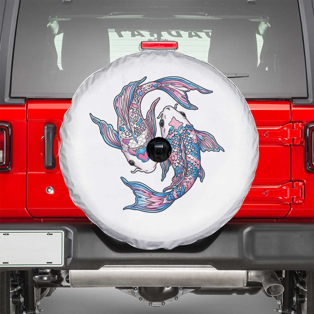 Transgender Ally Koi Fish Spare Tire Cover Funny Japanese Art Graphic