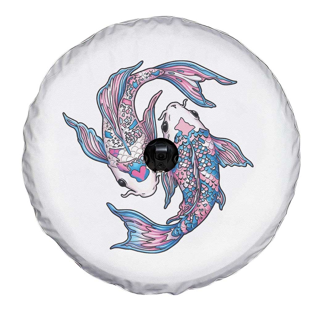 Transgender Ally Koi Fish Spare Tire Cover Funny Japanese Art Graphic