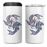 Transgender Ally Koi Fish 4 in 1 Can Cooler Tumbler Funny Japanese Art Graphic