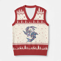 Transgender Ally Koi Fish V-Neck Knit Sweater Vest Funny Japanese Art Graphic