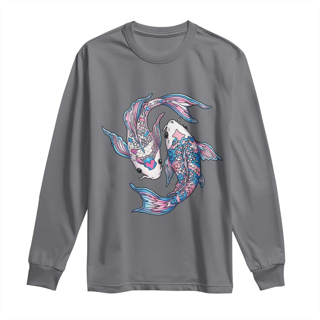 Transgender Ally Koi Fish Long Sleeve Shirt Funny Japanese Art Graphic