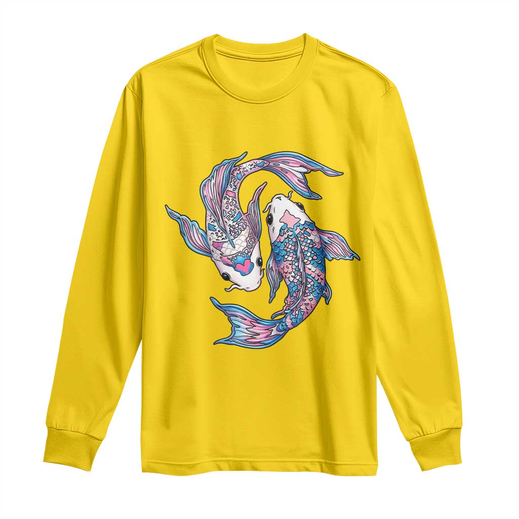 Transgender Ally Koi Fish Long Sleeve Shirt Funny Japanese Art Graphic