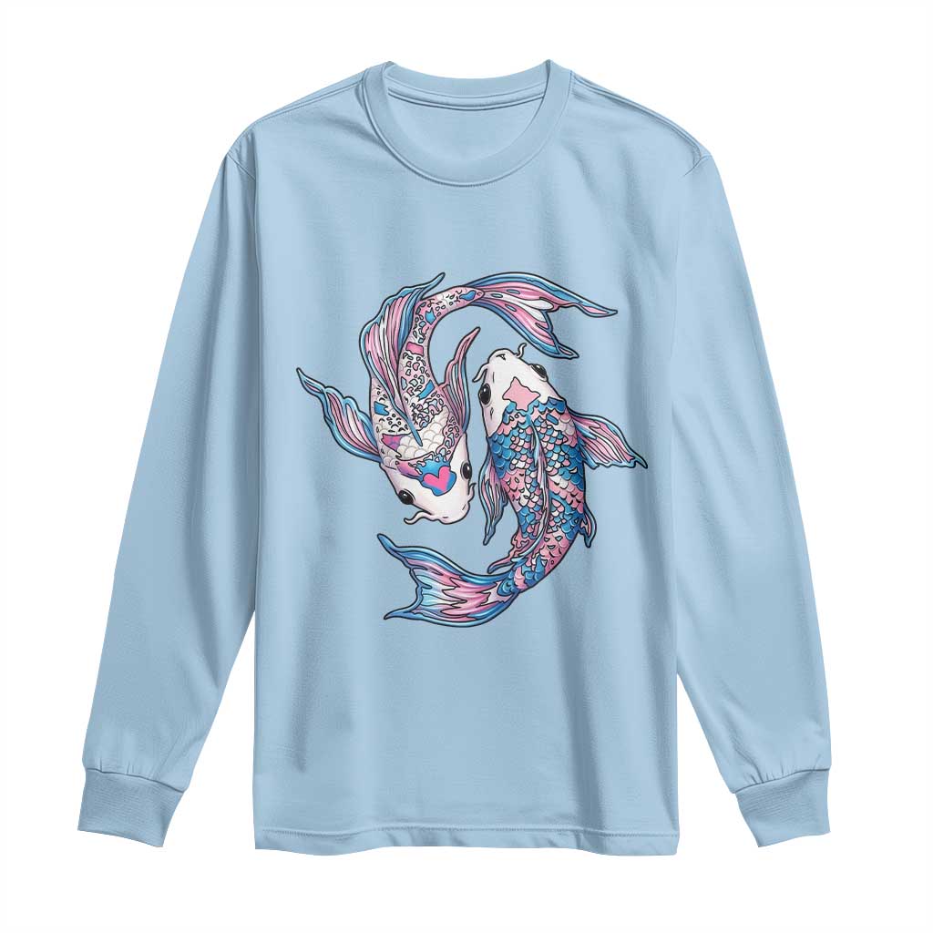 Transgender Ally Koi Fish Long Sleeve Shirt Funny Japanese Art Graphic