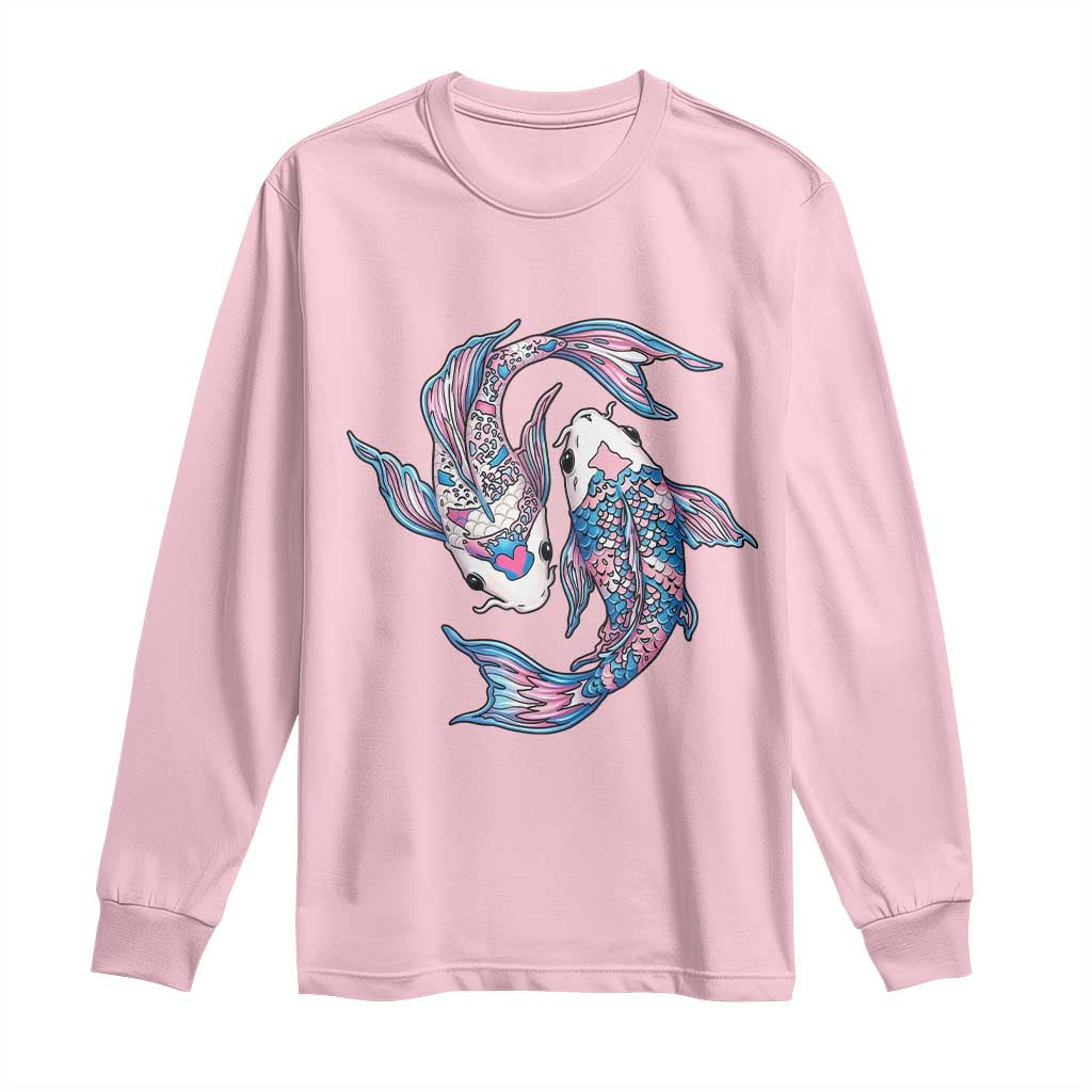 Transgender Ally Koi Fish Long Sleeve Shirt Funny Japanese Art Graphic
