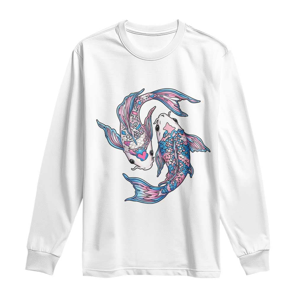 Transgender Ally Koi Fish Long Sleeve Shirt Funny Japanese Art Graphic