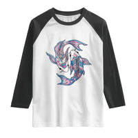 Transgender Ally Koi Fish Raglan Shirt Funny Japanese Art Graphic