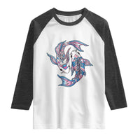 Transgender Ally Koi Fish Raglan Shirt Funny Japanese Art Graphic