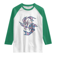 Transgender Ally Koi Fish Raglan Shirt Funny Japanese Art Graphic