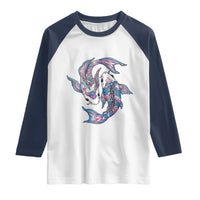 Transgender Ally Koi Fish Raglan Shirt Funny Japanese Art Graphic