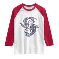 Transgender Ally Koi Fish Raglan Shirt Funny Japanese Art Graphic