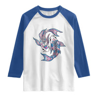 Transgender Ally Koi Fish Raglan Shirt Funny Japanese Art Graphic