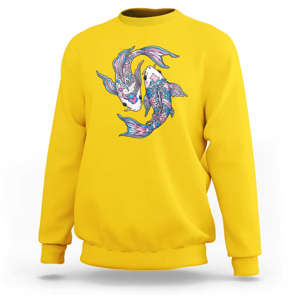 Transgender Ally Koi Fish Sweatshirt Funny Japanese Art Graphic