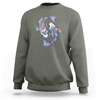 Transgender Ally Koi Fish Sweatshirt Funny Japanese Art Graphic