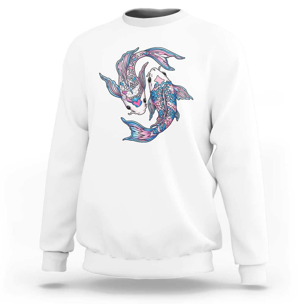 Transgender Ally Koi Fish Sweatshirt Funny Japanese Art Graphic