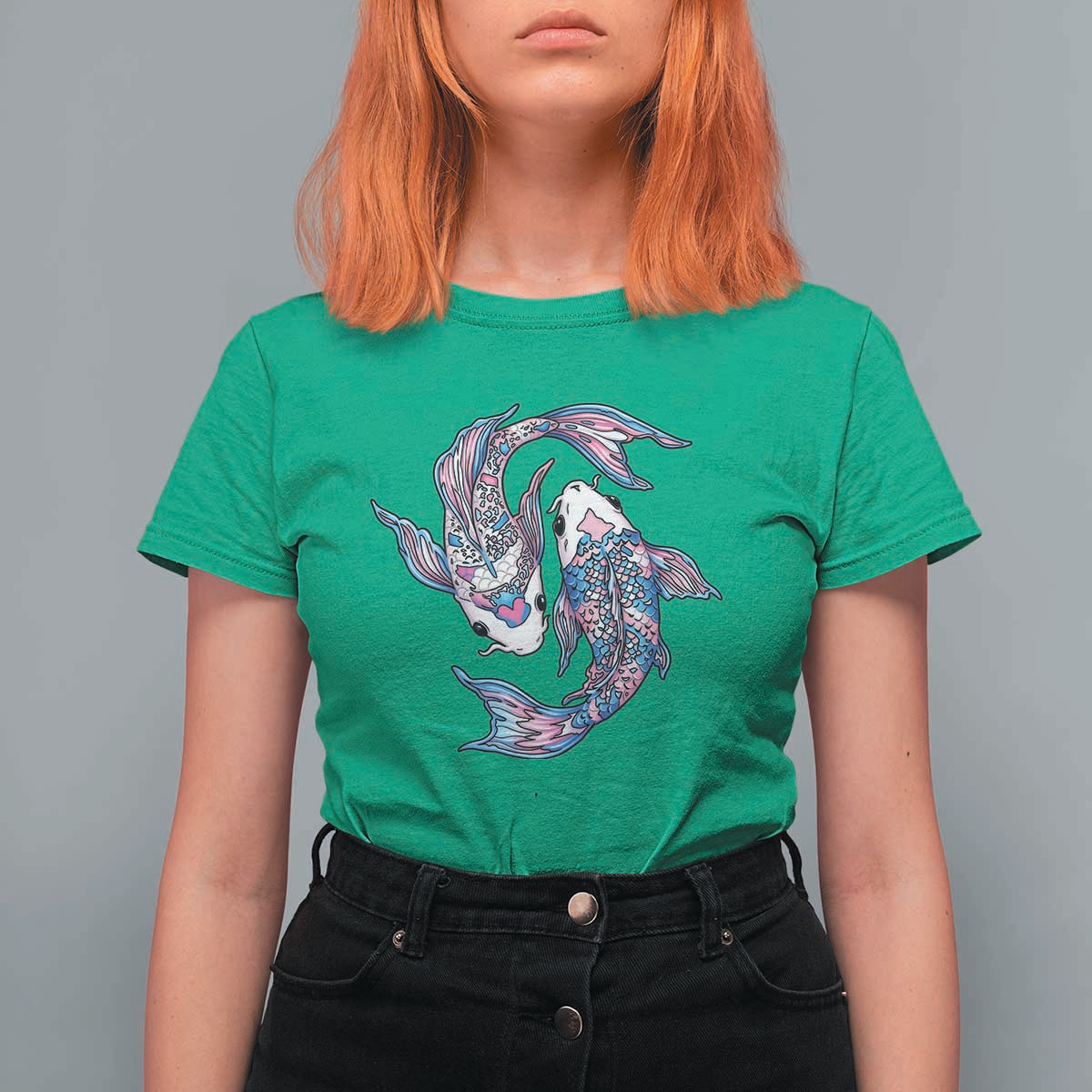Transgender Ally Koi Fish T Shirt For Women Funny Japanese Art Graphic