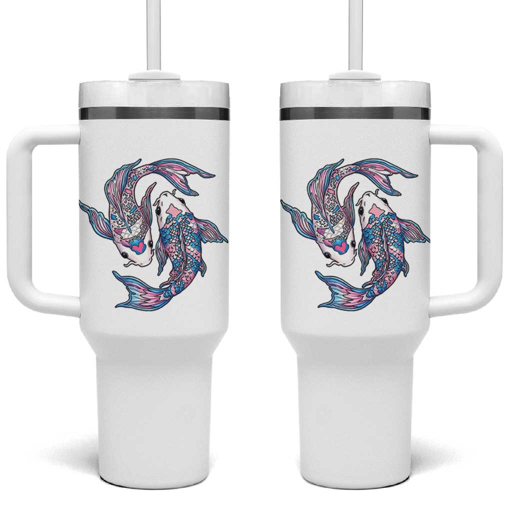 Transgender Ally Koi Fish Tumbler With Handle Funny Japanese Art Graphic
