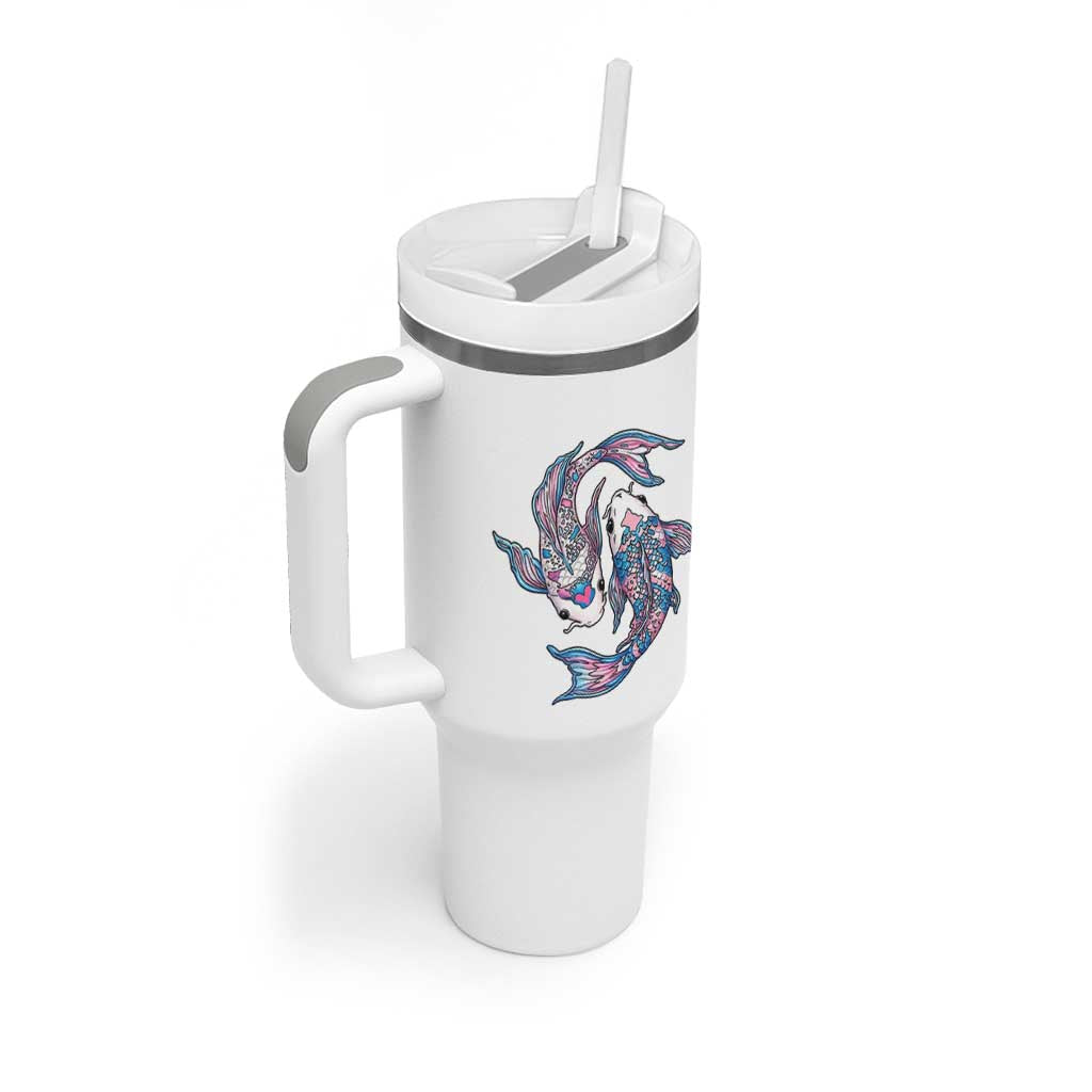 Transgender Ally Koi Fish Tumbler With Handle Funny Japanese Art Graphic