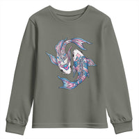 Transgender Ally Koi Fish Youth Sweatshirt Funny Japanese Art Graphic