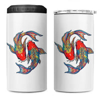 Rainbow Koi Fish LGBTQ Pride 4 in 1 Can Cooler Tumbler Colorful Japanese Carp