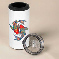 Rainbow Koi Fish LGBTQ Pride 4 in 1 Can Cooler Tumbler Colorful Japanese Carp