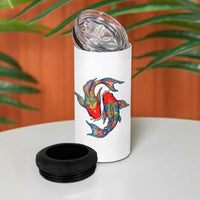 Rainbow Koi Fish LGBTQ Pride 4 in 1 Can Cooler Tumbler Colorful Japanese Carp